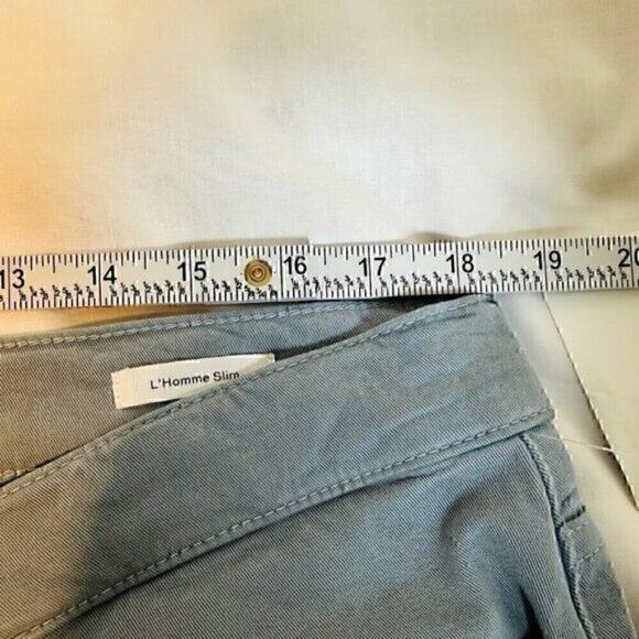 Frame LHomme Slim Men Jeans Size 38X32 Blue Straight Leg Comfort Stretch Twill - Picture 10 of 16